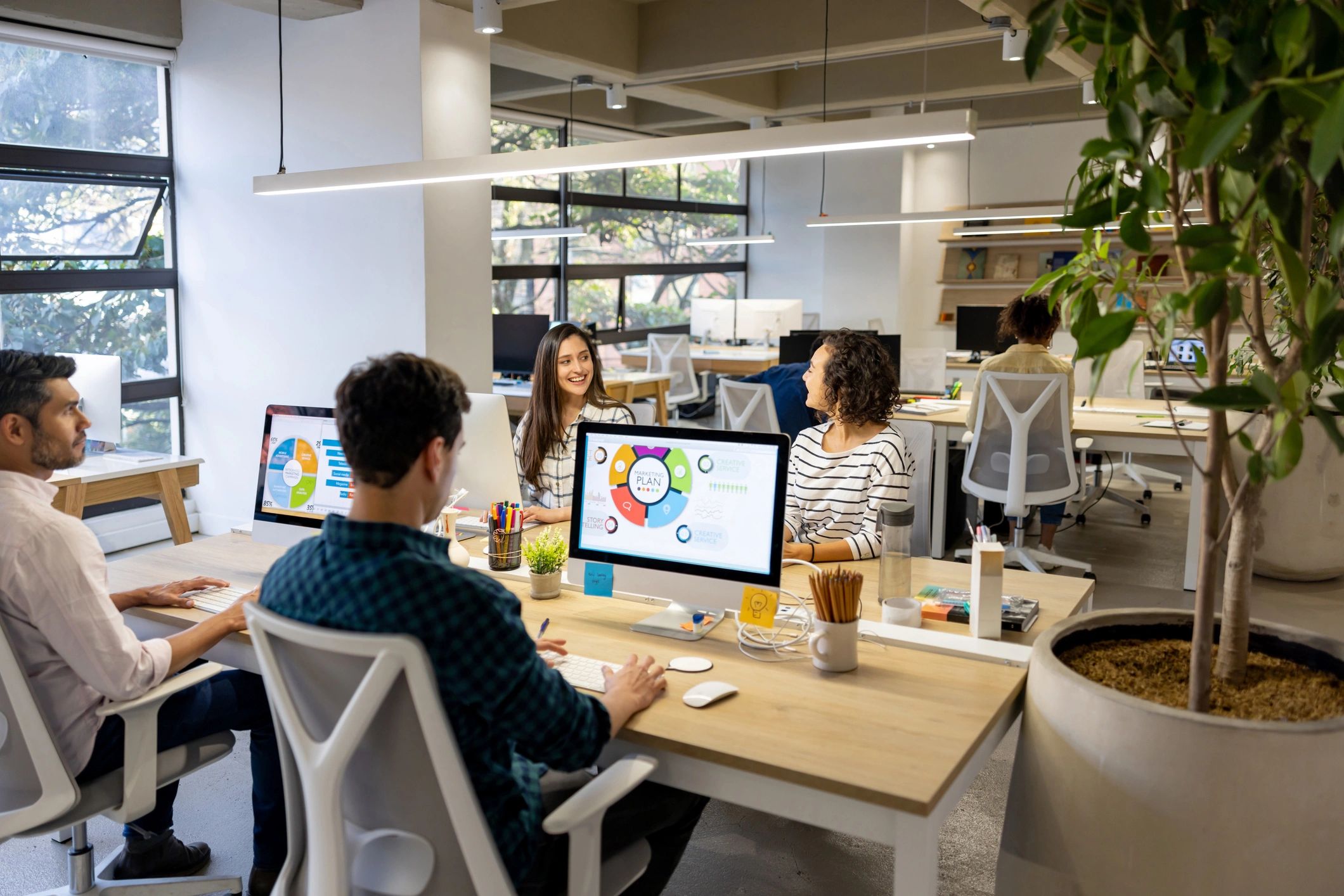 software research team modern office